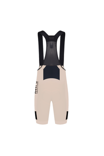 Culotte da ciclismo beige con bretelle