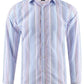 Camicia slim fit a righe blu e bordeaux