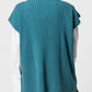 Gilet in maglia a coste con collo alto