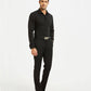 Camicia nera slim fit in popeline di cotone