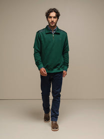 Polo da uomo con mezza zip in cotone e poliestere