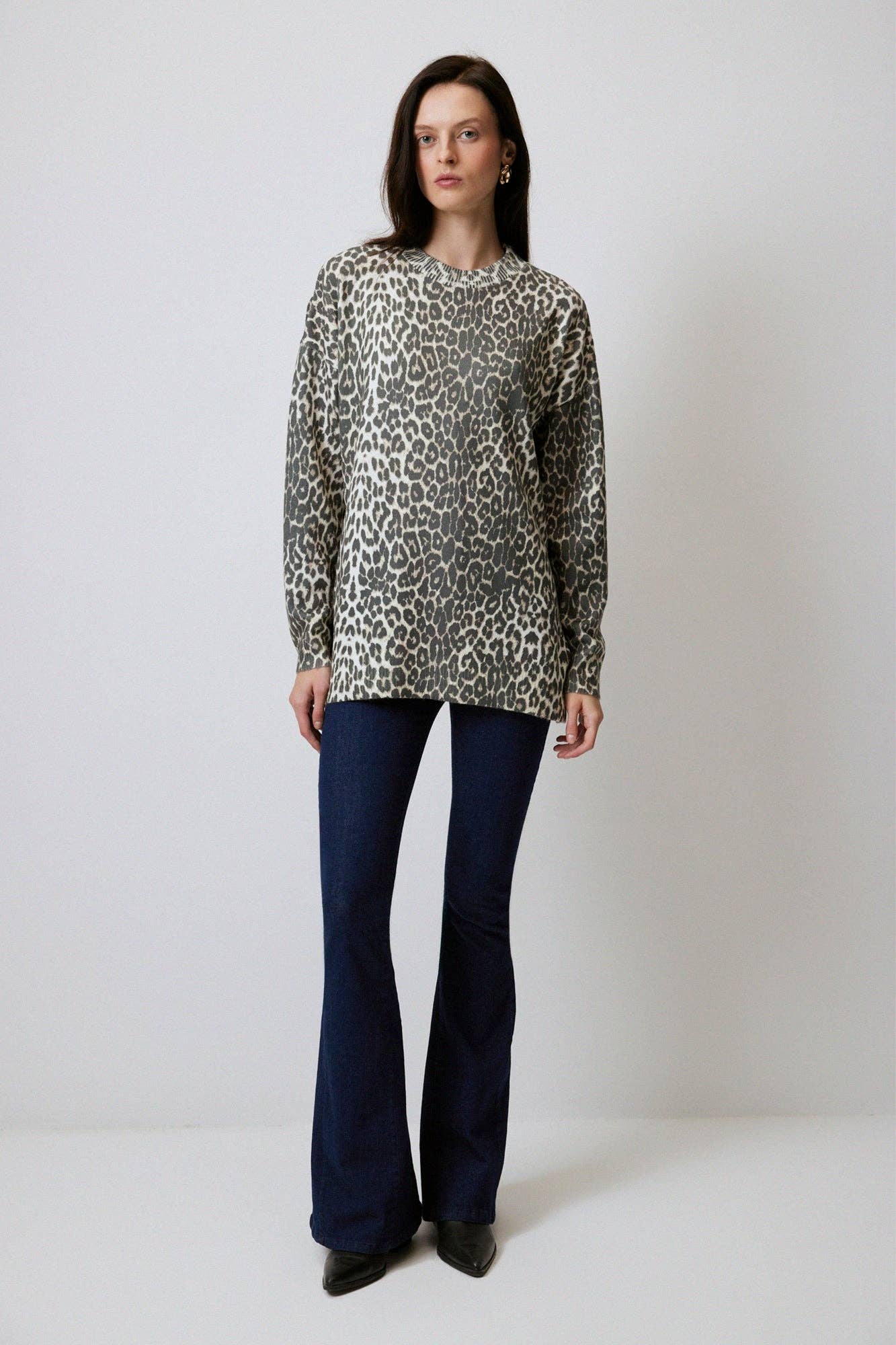 Tunica in maglia animalier leopardata