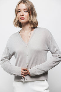 Cardigan in maglia con scollo a V