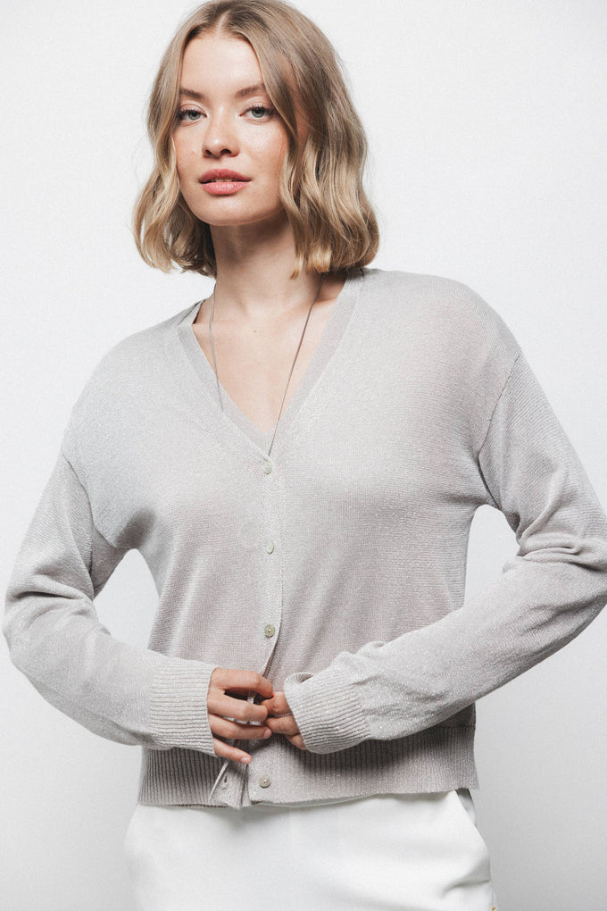 Cardigan in maglia con scollo a V