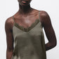 Top lingerie con scollo a V e dettaglio in pizzo
