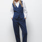 Gilet sartoriale blu navy con scollo a V