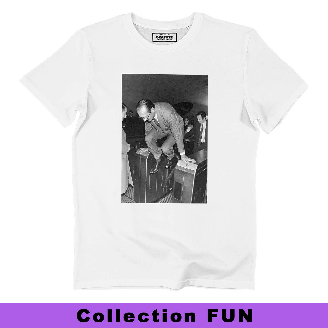 T-shirt Metro Chirac con foto vintage divertente