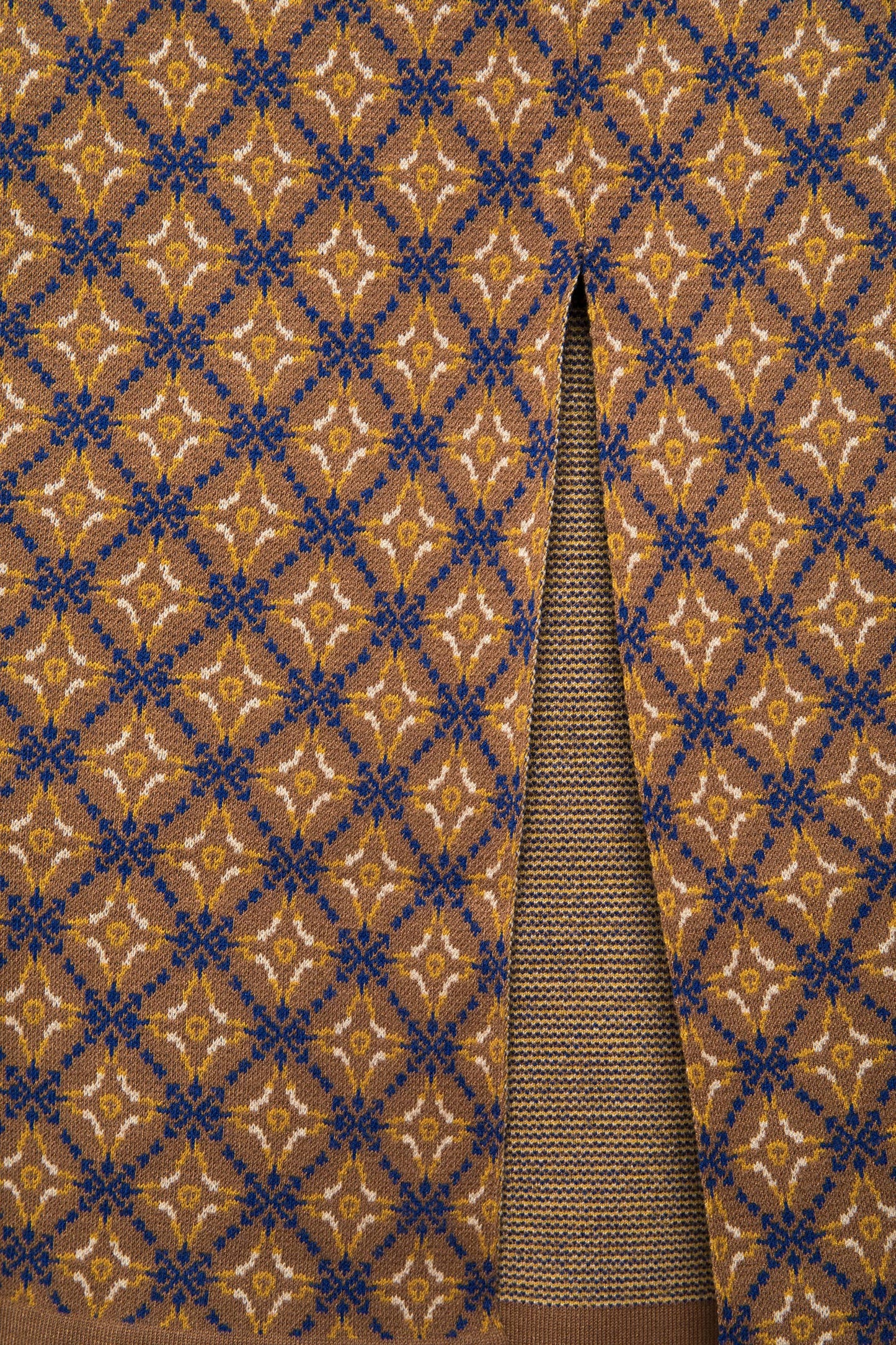 Gonna midi jacquard a motivo geometrico con vita elastica