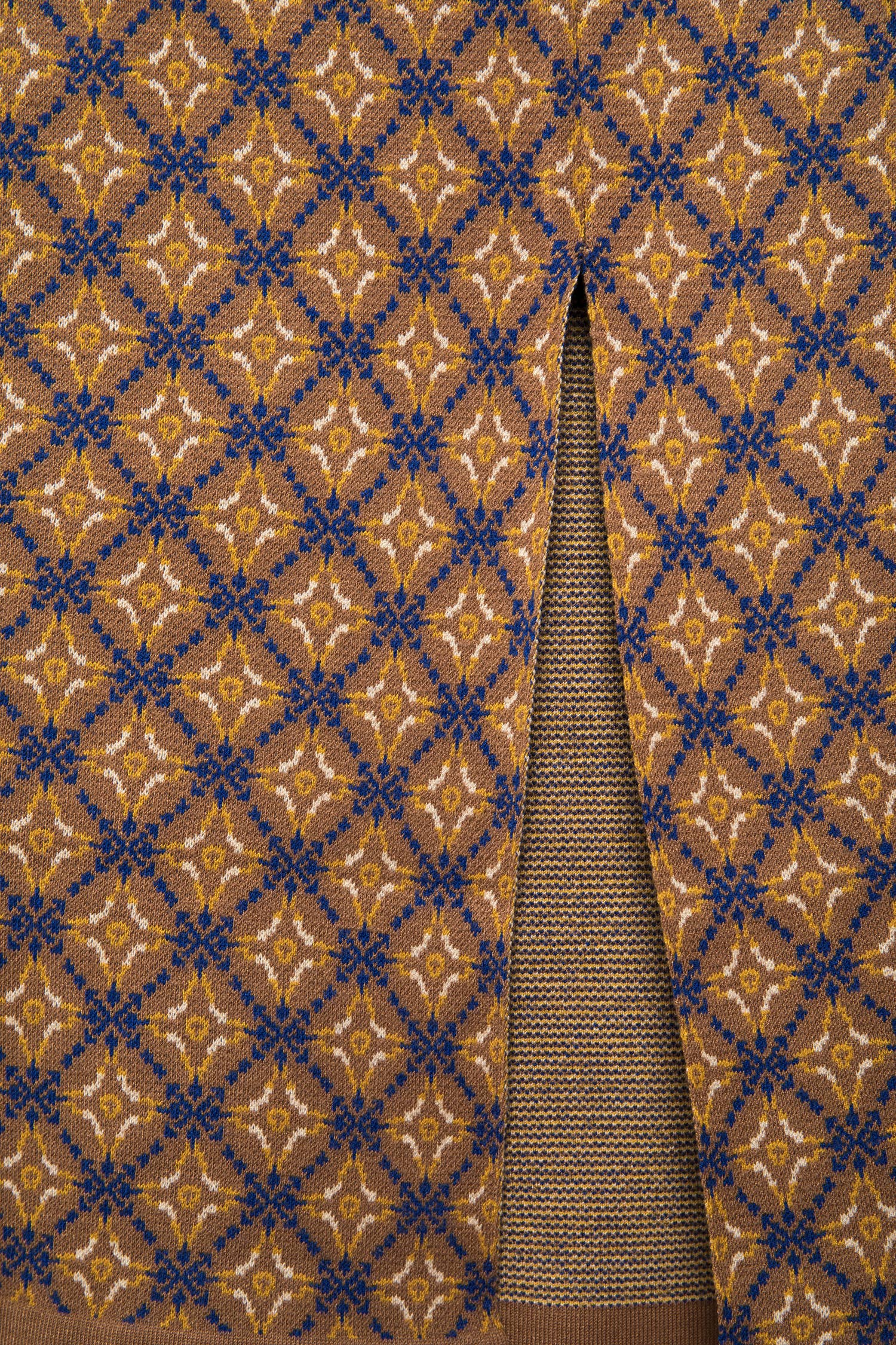 Gonna midi jacquard a motivo geometrico con vita elastica