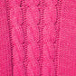 Maglione in maglia a trecce fucsia