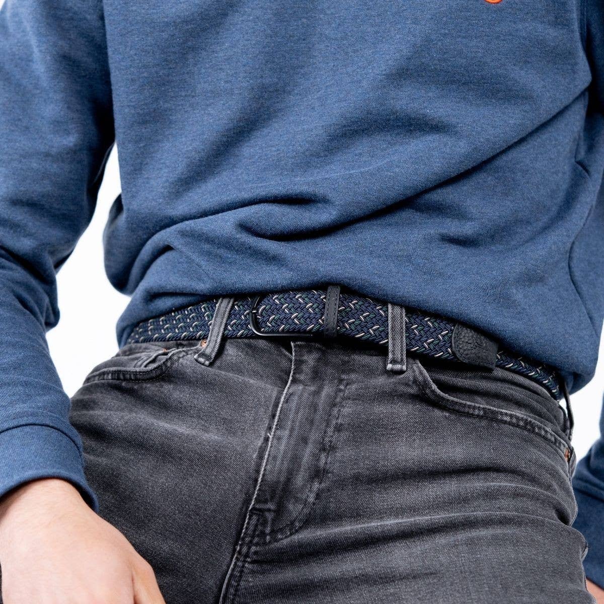 Cintura elastica intrecciata multicolore