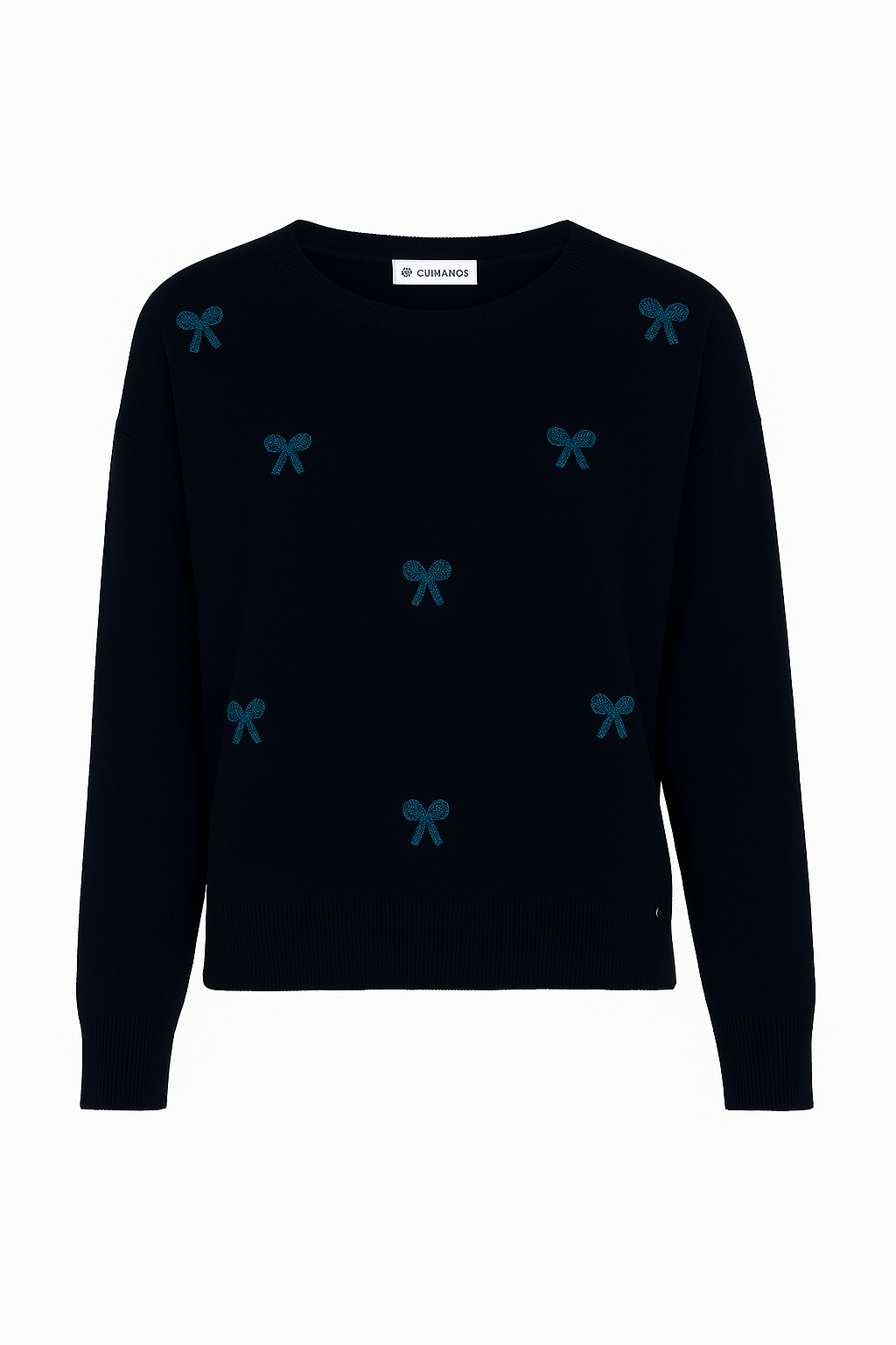 Felpa ricamata con fiocchi