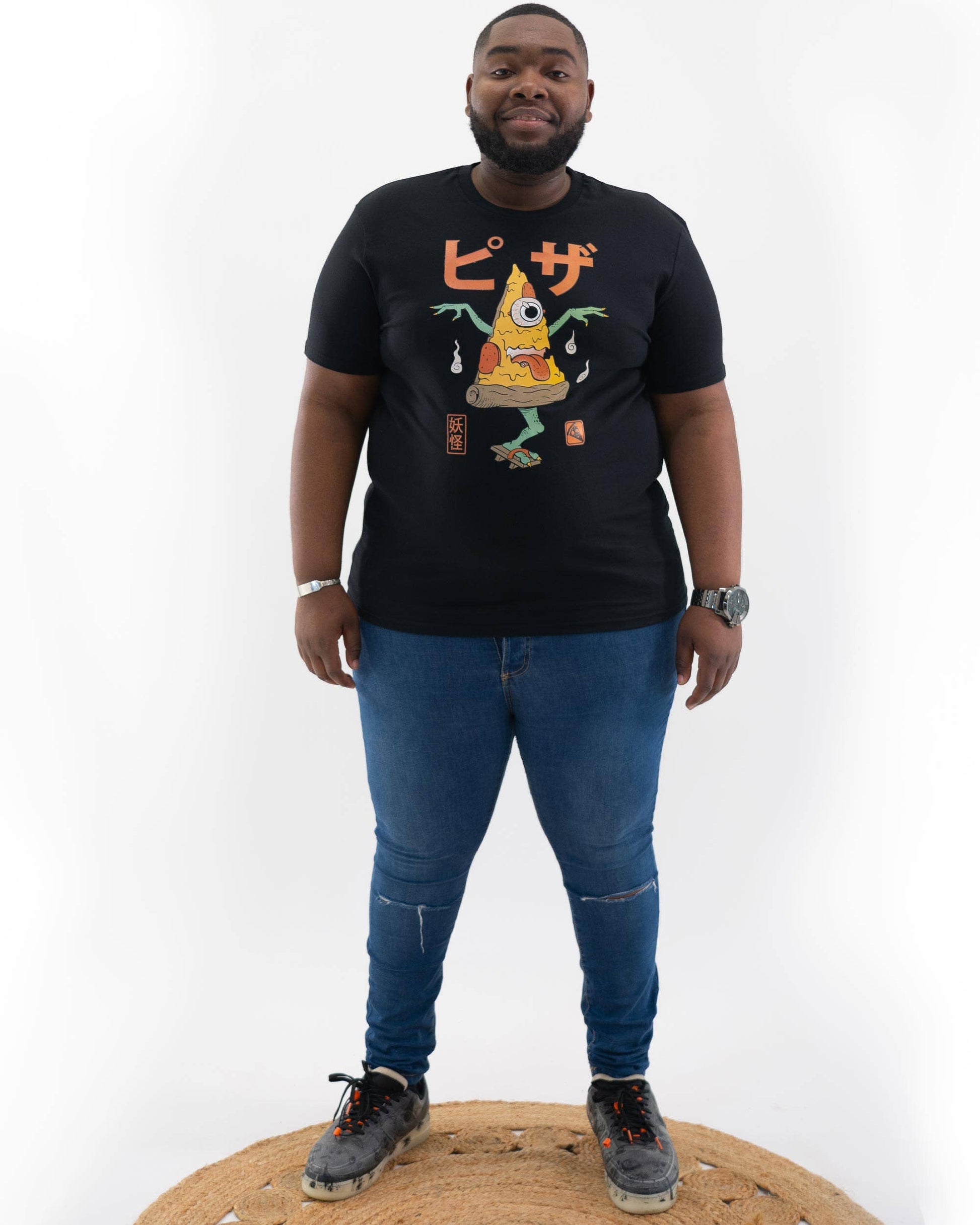 T-shirt Yokai Pizza vintage giapponese in cotone biologico