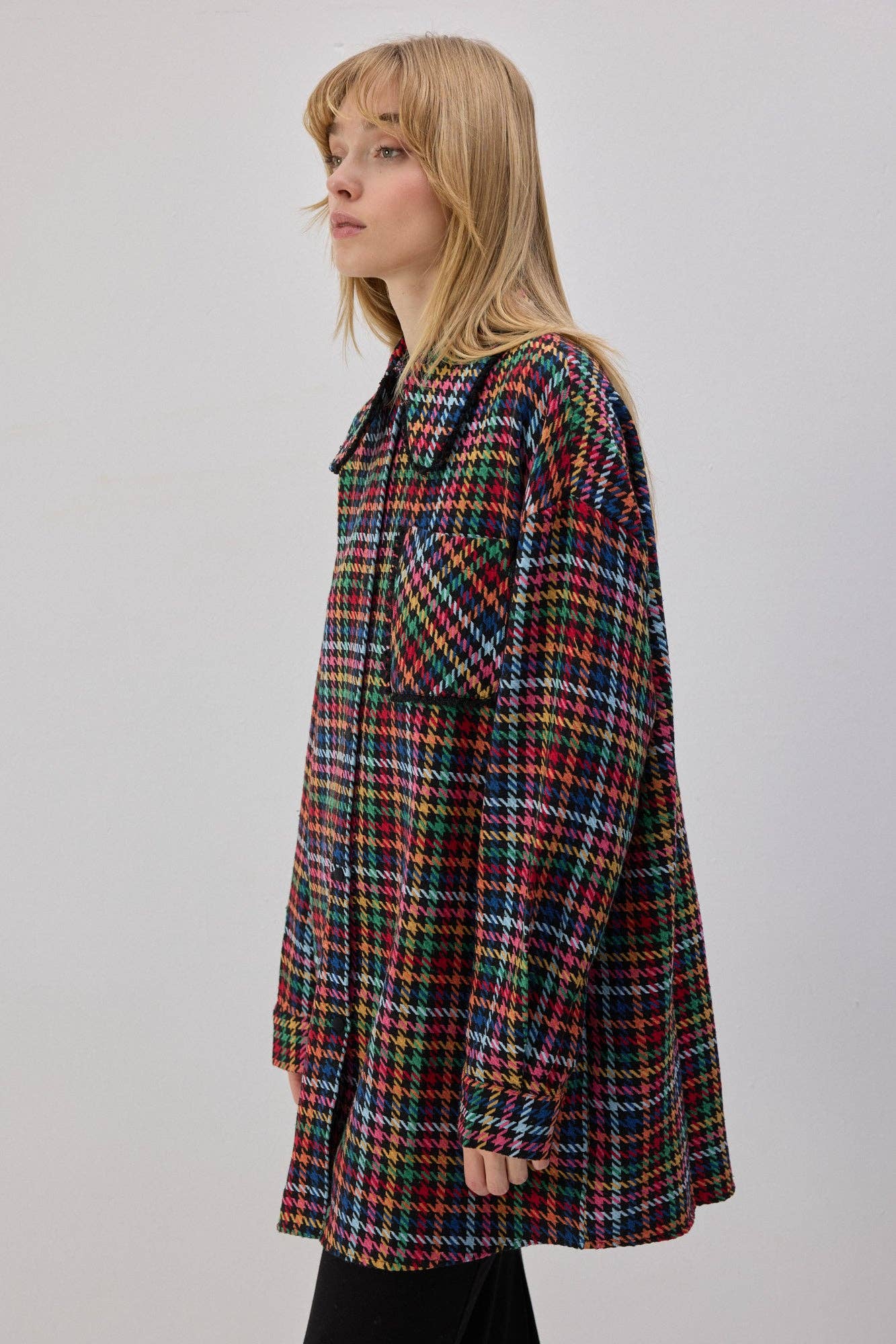 Camicia in tweed con frange