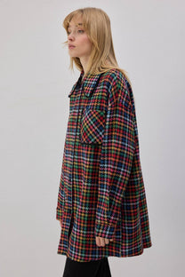 Camicia in tweed con frange