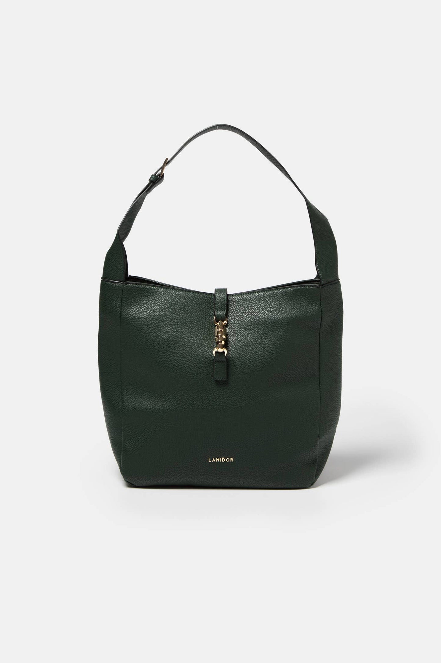 Borsa a spalla in ecopelle con dettagli metallici