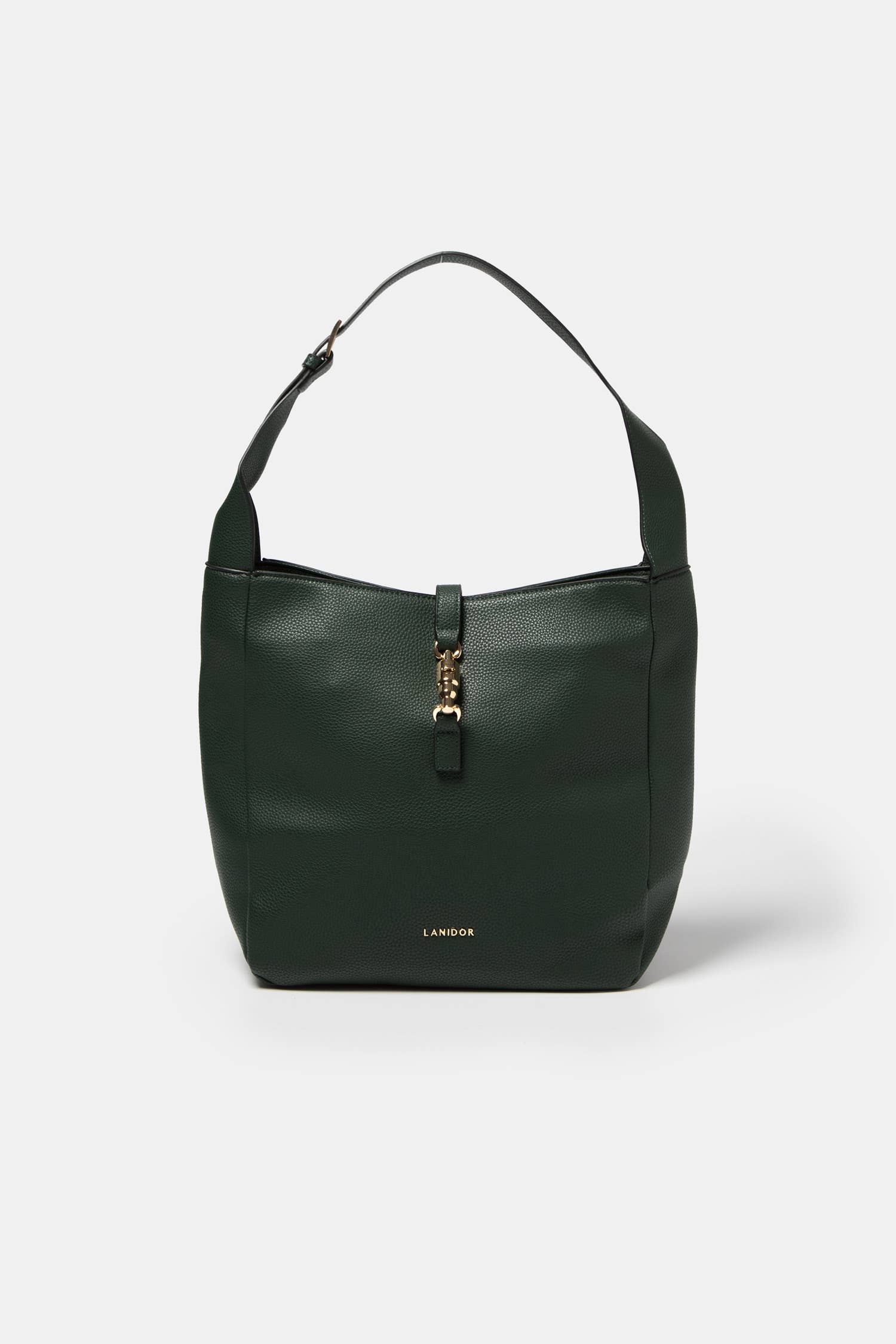 Borsa a spalla in ecopelle con dettagli metallici