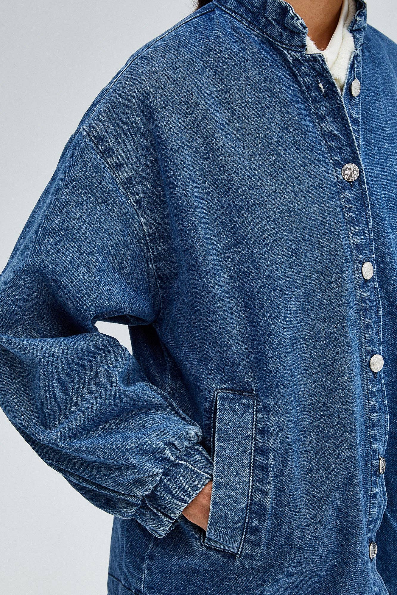 Giacca bomber oversize in denim