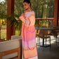 Kimono lungo a righe multicolor in cotone