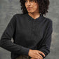 Henley a coste in waffle riciclato da donna color carbone mélange