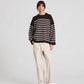 Maglione oversize a righe in lana d’agnello Barbera