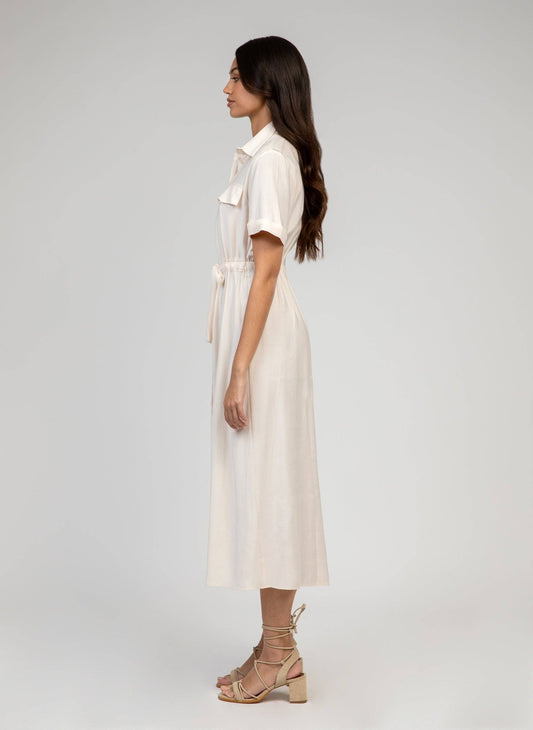 Abito lungo camicia ecru Malize