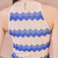 Top in maglia senza maniche a righe zigzag