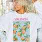 Felpa oversize Valencia España con stampa agrumi