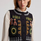 Gilet in lino ricamato