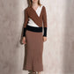 Maglione cache-cœur color block da donna