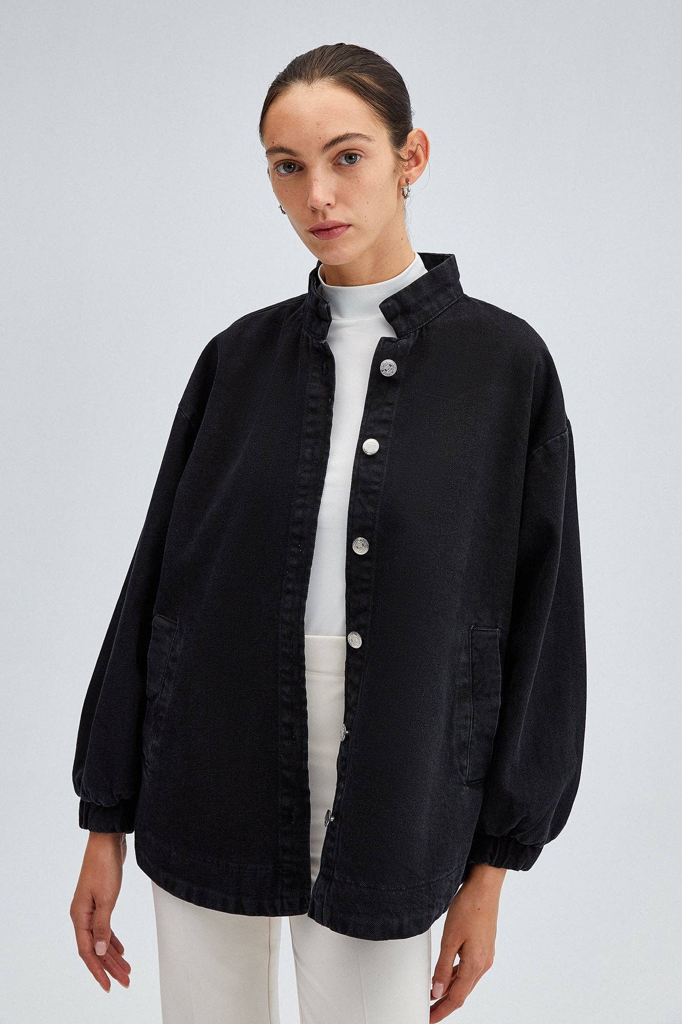 Giacca bomber oversize in denim