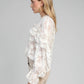 Camicia Soely écru in jacquard trasparente con volant