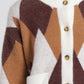 Cardigan corto effetto pelliccia jacquard a rombi