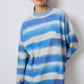 Maglione oversize a righe morbido blu