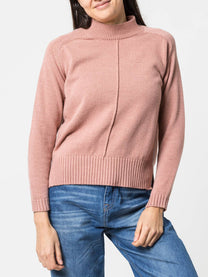 Maglione dolcevita a costine in misto lana e cashmere