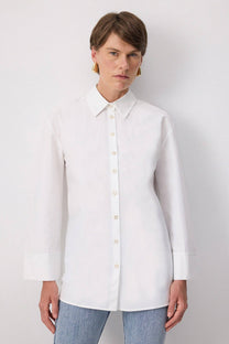 Camicia comoda con manica kimono in misto cotone