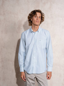 Camicia uomo a righe in cotone e poliestere