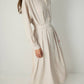 Abito camicia maxi plissettato con cintura