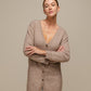 Cardigan lungo in maglia da donna con scollo a V