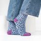 Calzini glitterati leopardati blu