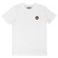 T-shirt bianca con ricamo pixel in cotone biologico