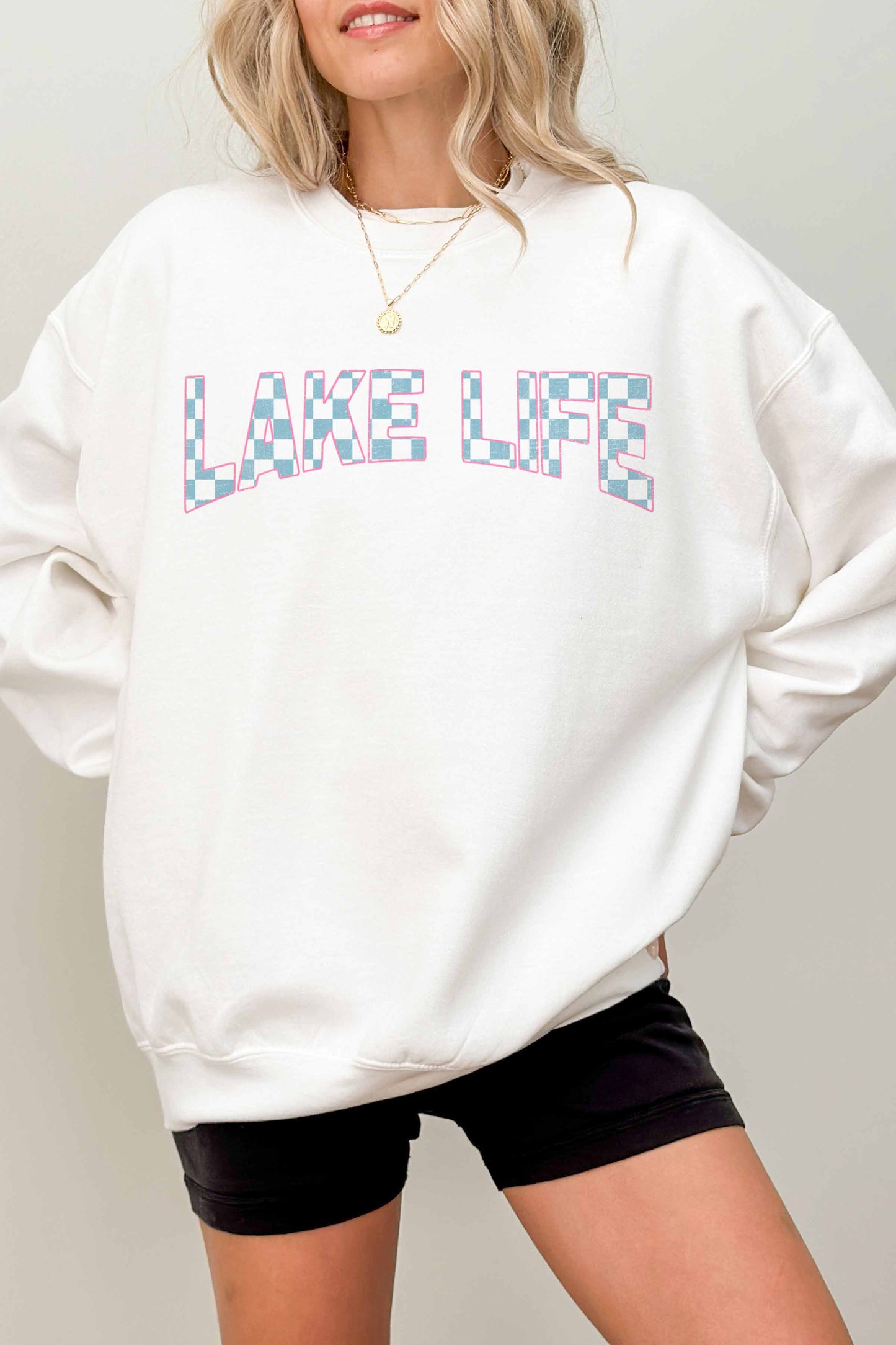 Felpa oversize Lake Life bianca