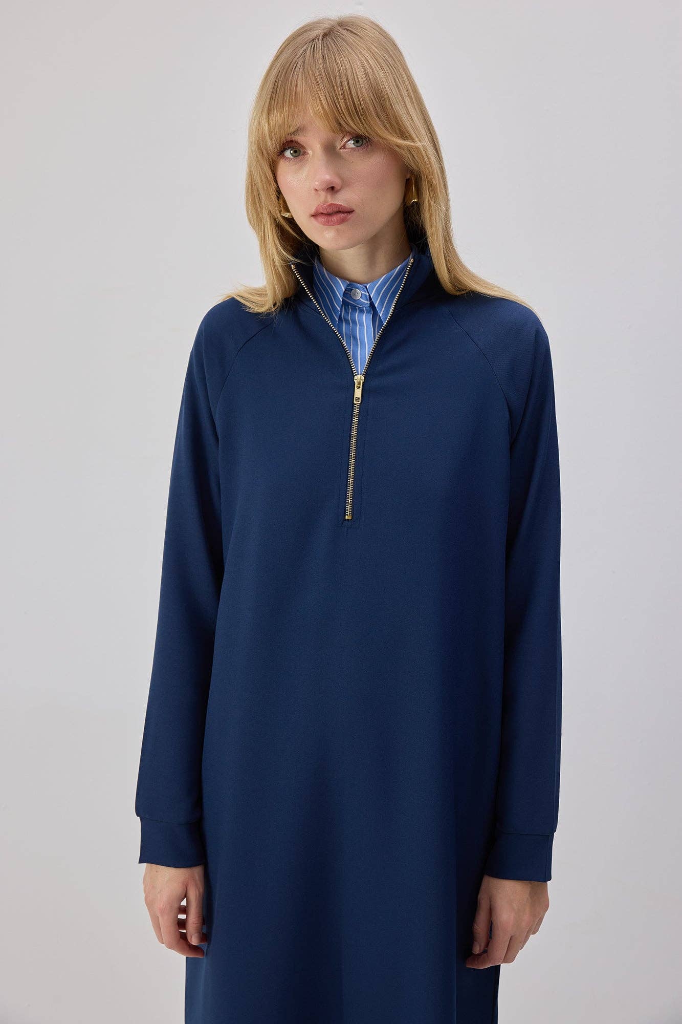 Abito Dritto Lungo con Zip