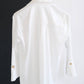 Camicia classica bianca in raso con polsini larghi