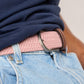 Cintura intrecciata elastica rosa antico
