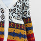 Cardigan animalier multicolor in viscosa