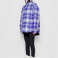 Camicia imbottita tartan viola e bianco Nemesi