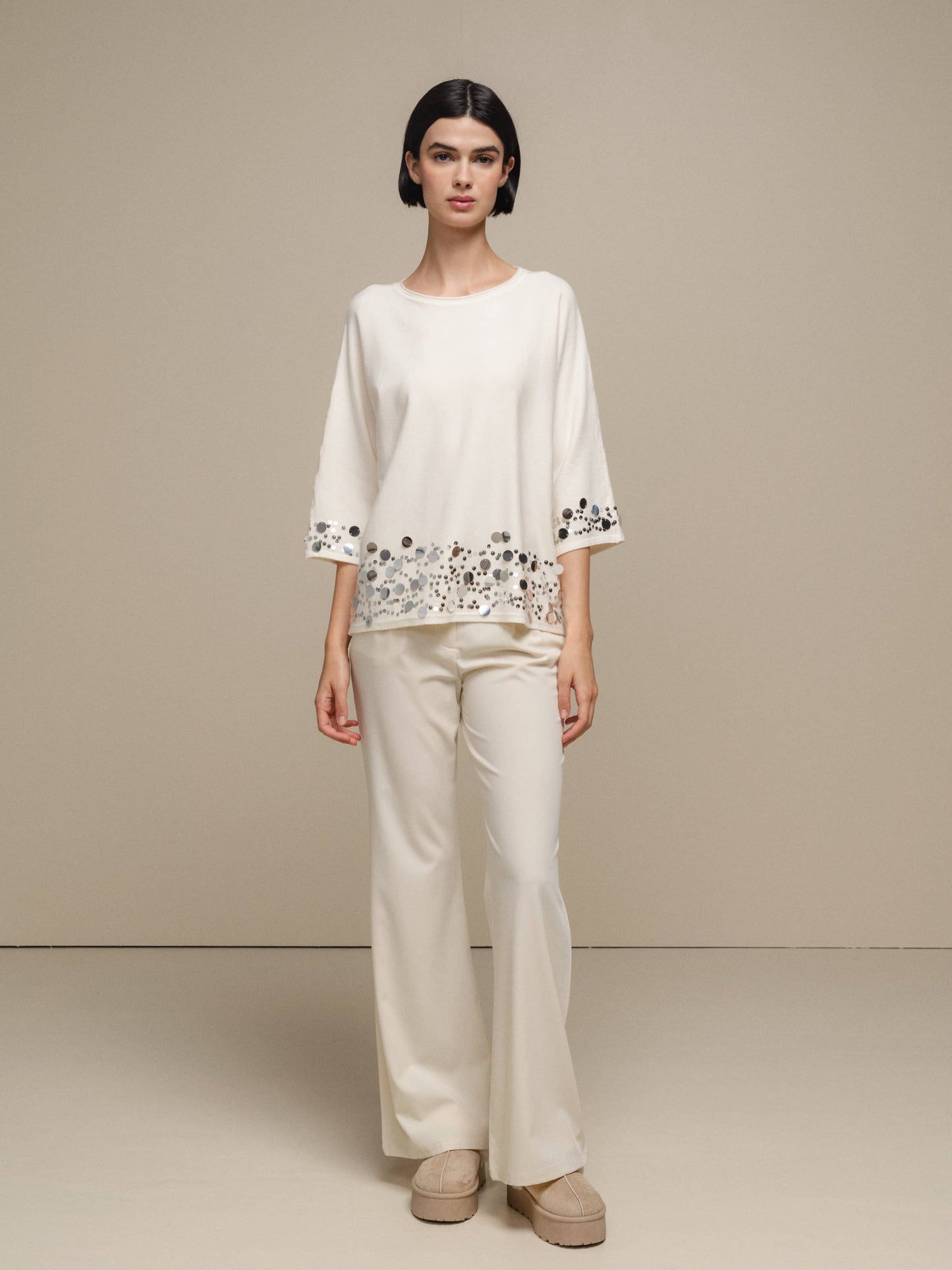Maglia donna morbida con paillettes
