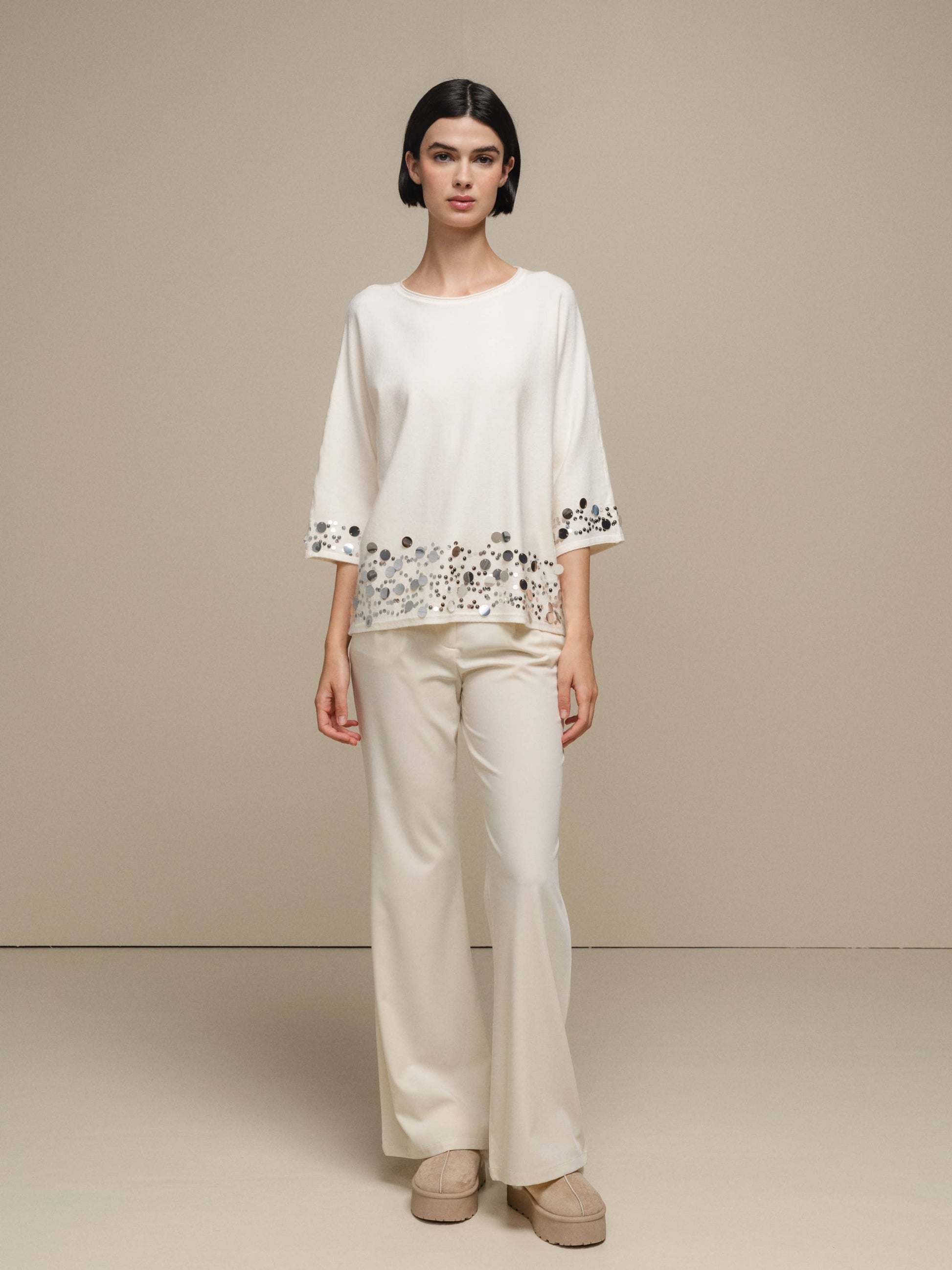 Maglia donna morbida con paillettes