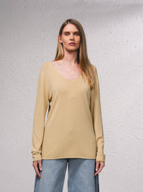 Maglione in maglia scollo a V senza cuciture